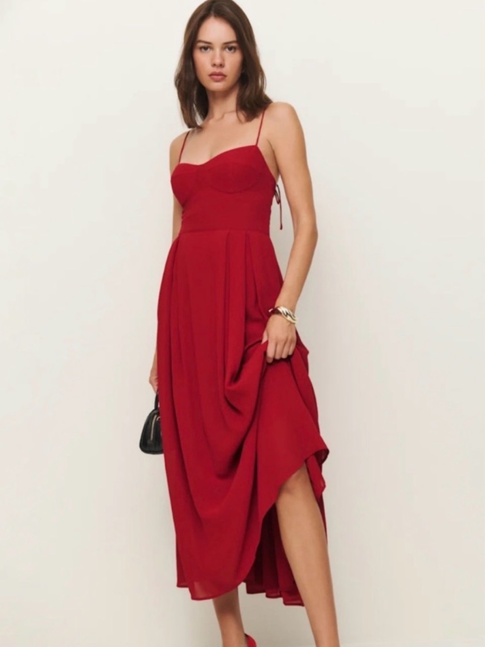 Reformation Jaelyn Red Midi Dress - size 12 - Worn Once! - Picture 5 of 12